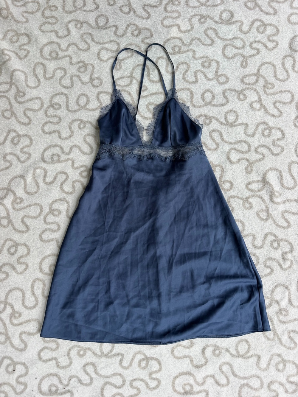 Victoria's Secret Navy Lace-Trim Slip